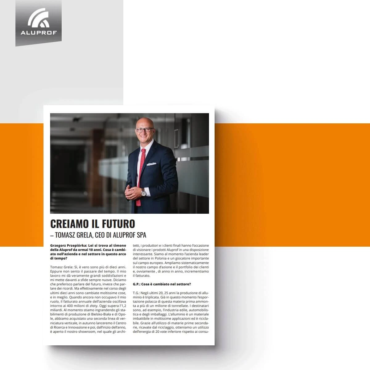 ​“Creiamo il futuro”, TOmasz grela intervistato dalla rivista BUILDER